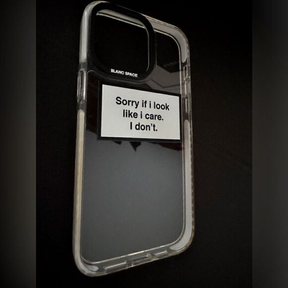 iPhone 15 Pro Max Blanc Space clear impact case with text - Picture 2 of 7